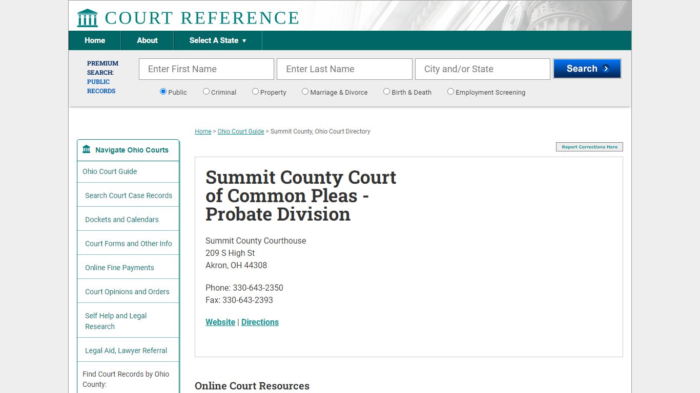 Summit County Court of Common Pleas - Probate Division