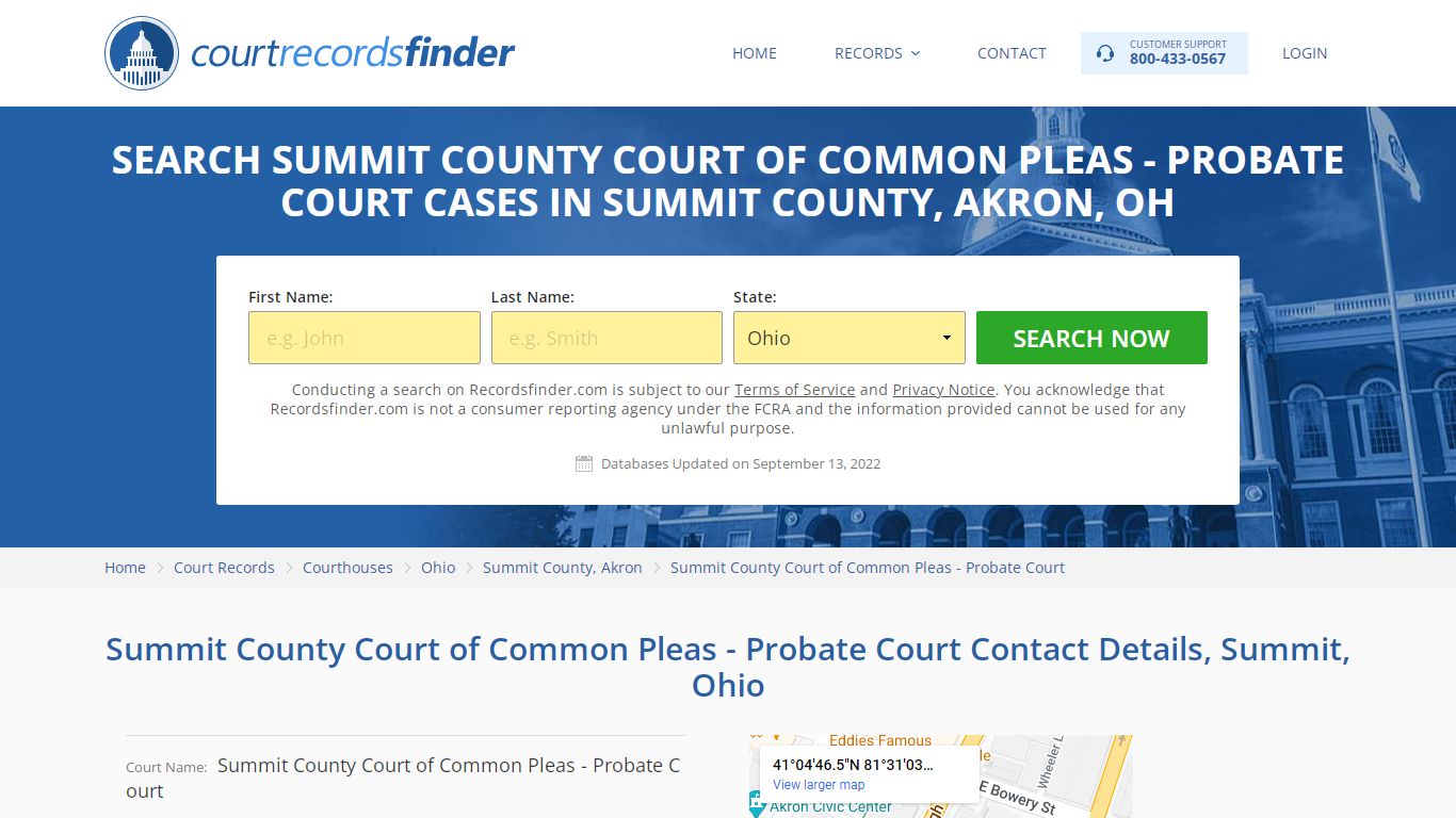 Search Summit County Court of Common Pleas - RecordsFinder