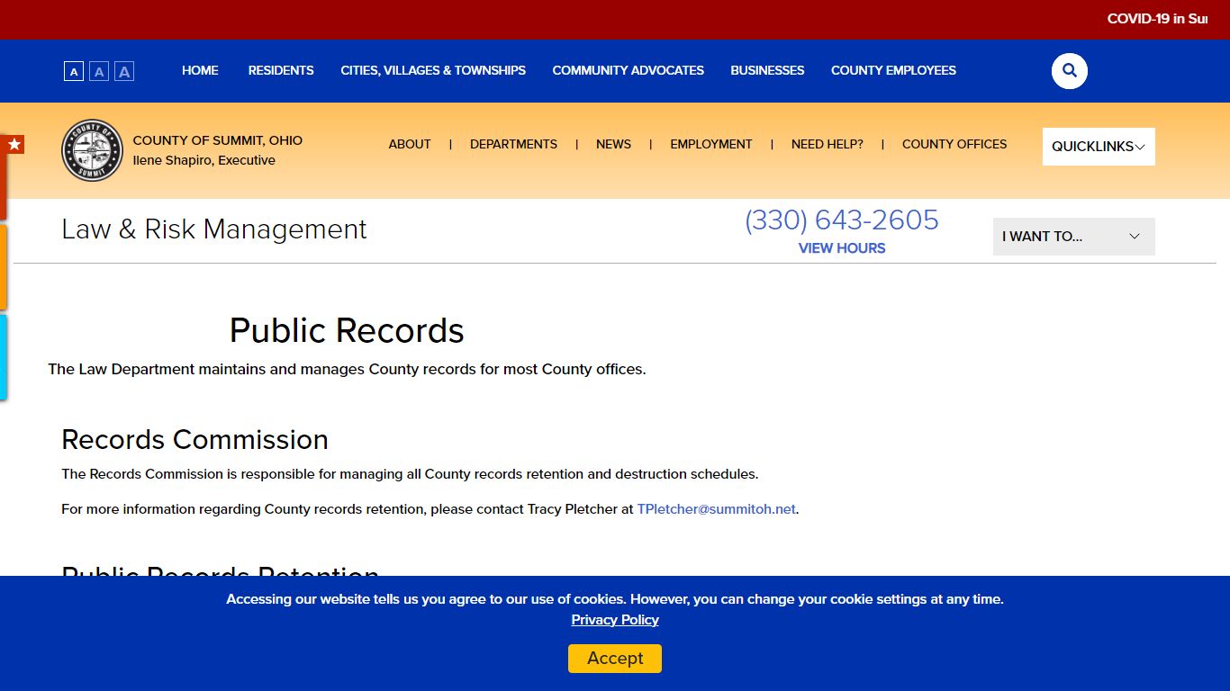 Public Records : Summit County, Ohio - Executive Office